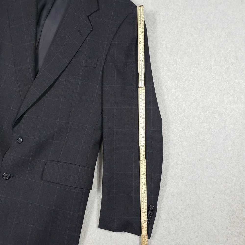 Hart Schaffner Marx Mens 44R‎ Gray Plaid 100% Wool Sport Coat Blazer Dillard's